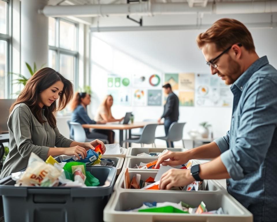 Wat zijn manieren om afval te verminderen op kantoor?